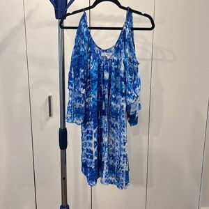 Blue Parker cold shoulder dress